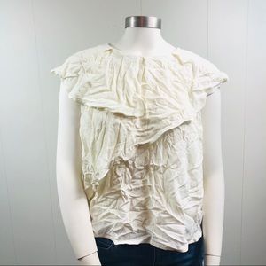 NWT Who What Wear Cream Crumple Shirt size X